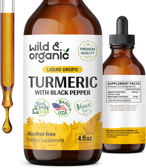 Turmeric Tincture - Turmeric Curcumin with Black Pepper - Joint Health Supplement - Organic Turmeric with Black Pepper for Digestive Health - Non-...