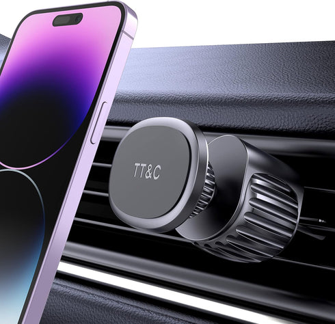 TT&C Universal Magnetic N52 6pc Air Vent Phone Mount Holder for Car, 360° Adjustable Super Strong Magnet Compatible with iPhone, Samsung, Google, ...