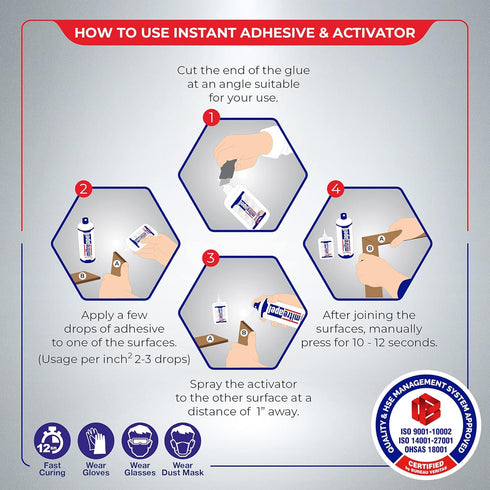 MITREAPEL Ca Glue with Activator (2 x 1.7 oz - 2 x 6.7 fl oz), Ca Glue for Woodworking, Cyanoacrylate Glue and Activator for Wood, Plastic, Metal,...