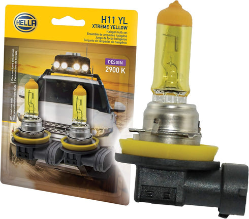 HELLA H11 YL Twin Blister Xtreme Yellow Bulb (12V 55W), 2 Pack...