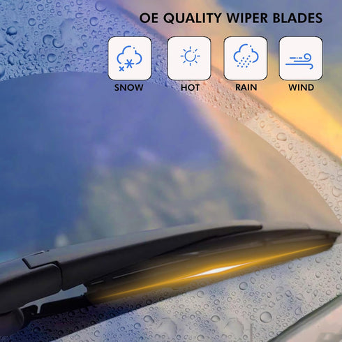 16" Rear Wiper Blade Silicone Replacement for Dodge Grand Caravan 2010-2008/Volkswagen Routan 2010-2009/Volvo C30 2013-2011 OEM Quality BACK Winds...