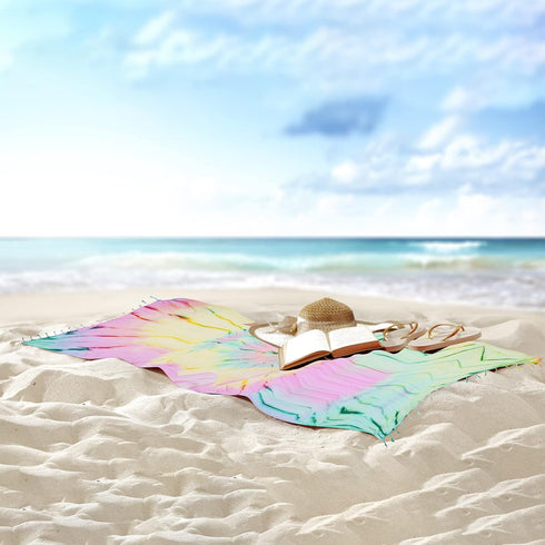 Brand Tie Dye Pestemal Turkish Beach Towel, 33 Inch X 65 Inch Beach Towel Bath Pool Yoga Pilates Picnic Blanket Tapestry - (Supernova)...