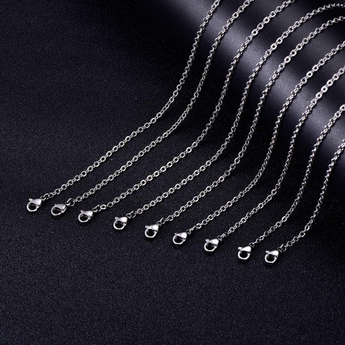 30 Pack 24 Inch Necklace Chain Stainless Steel Link Cable Chain Necklace with Lobster Clasps for DIY Jewelry Making...