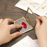 JUXYES Set of 4 Mini Brass Wall Hanging Photo Frame, Glass Hanging Picture Artwork Display Frame, Double Glass Floating Frame Style Gallery Wall F...