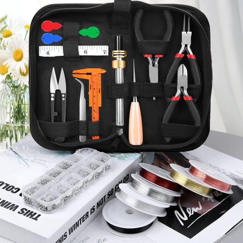Thrilez Wire Wrapping For Jewelry Making, Repair and Beading Supplies Kit with Craft Ring Wire, Tools, Pliers and Jewelry Findings...