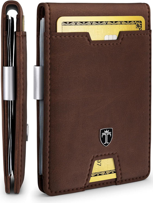 TRAVANDO Mens Slim Wallet with Money Clip AUSTIN RFID Blocking Bifold Credit Card Holder for Men with Gift Box...