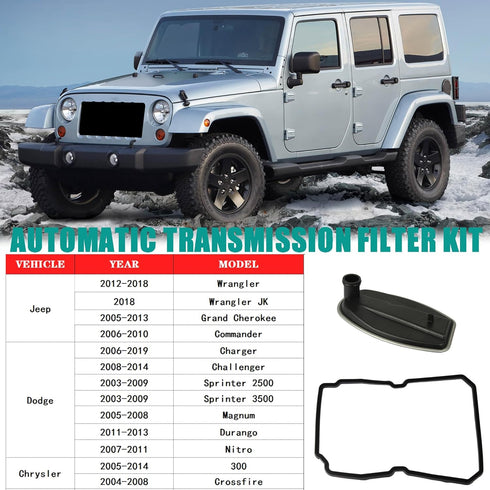 722.6 Automatic Transmission Filter Kit Compatible with 2003-2018 Jeep Wrangler/JK/Commander Dodge Charger Sprinter 2500/3500 Magnum Durango Nitro...