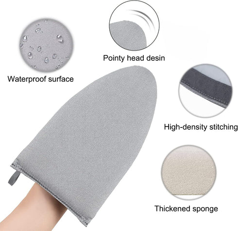 Garment Steamer Ironing Glove Mitt with Finger Loop for Clothes Steaming Mitt Anti Steam Mini Handheld Ironing Pad Board Heat Resistant Steamer Ha...