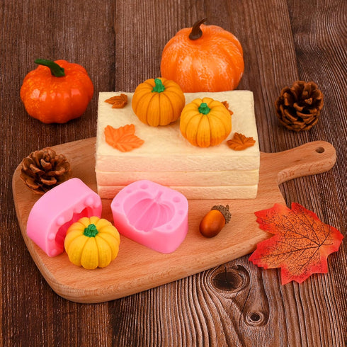 Actvty 3D Pumpkin Silicone Molds, 6 Pcs Half a Pumpkin Chocolate Candy Fondant Mold for Halloween Thanksgiving Fall Baking, Cake Decoration, Soap ...