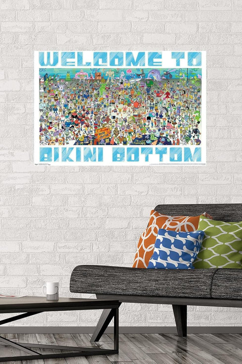 Trends International Nickelodeon Spongebob - Every Character Ever 19 Wall Poster, 22.375" x 34", Premium Poster & Mount Bundle...