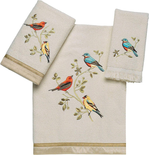Avanti Linens - Fingertip Towel, Soft & Absorbent, Nature Isnpired Bathroom Decor (Gilded Birds Collection)...