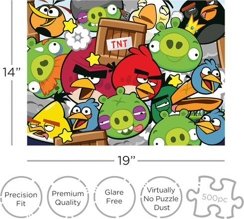 AQUARIUS Angry Birds 500pc Puzzle (500 Piece Jigsaw Puzzle) - Glare Free - Precision Fit - Officially Licensed Angry Birds Merchandise & Collectib...