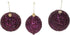 Beaded Purple Plum Glittered Ball Finial 6 inch Glass Decorative Hanging Christmas Ornament Set 3...