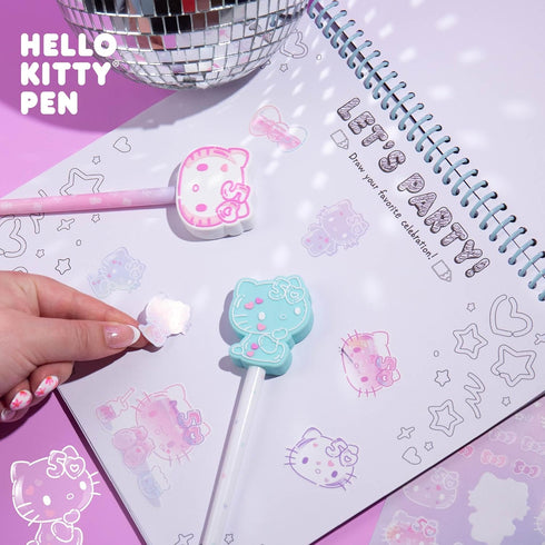 Hello Kitty 50th Anniversary Blue Novelty Pen by STMT, Limited Edition Hello Kitty Pen, Cute School Supplies, Exclusive Sanrio Accessories, Kawaii...