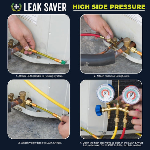 Leak Saver Direct Inject AC Leak Sealer Small System | AC Stop Leak for Most HVAC Systems Up to 1 Ton | Works with All Systems & AC Refrigerants |...