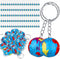 Junkin 80 Pcs Earth Day Globe Keychains Kids Earth Keyrings Planet Key Chains with Globe for Keys Birthday Party Favors Children (World Map)...