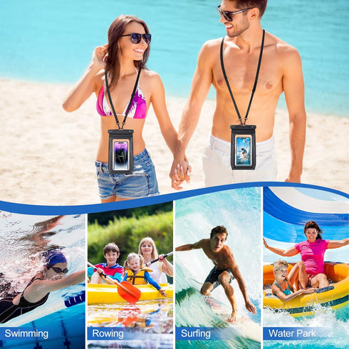 2 Pack Waterproof Phone Pouch Floating Large Waterproof Cellphone Dry Bag Case for iPhone 14 13 12 11 Pro Max XS XR X Galaxy S21 Samsung S22 Up to...