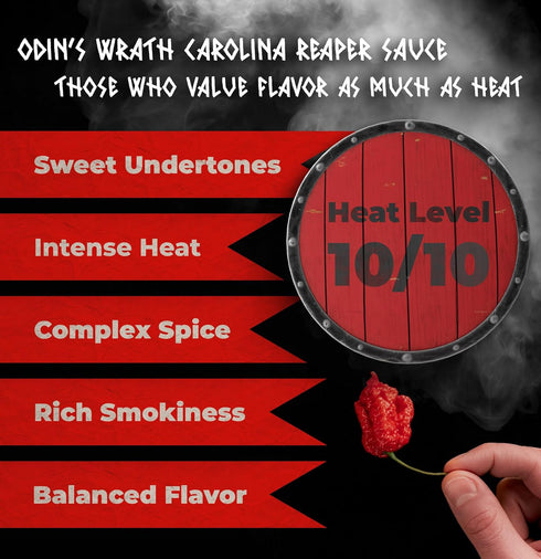 The Ragnarok Hot Sauce Company Odin’s Wrath Carolina Reaper Hot Sauce - Vegan Sauce With Fiery Blend Of Carolina Reaper, Peri Peri And Piquillo Pe...