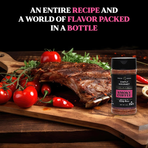 Smoky Coffee Spice | Recipe in a Bottle | Premium Blend Spice for Gourmet Cooking | No-Addition Needed, Versatile Culinary Season | Simply Gourmet...
