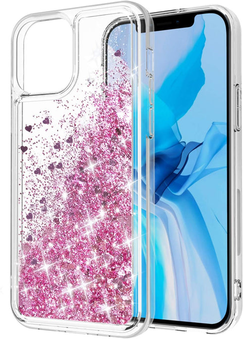 Compatible with iPhone 12 Case and iPhone 12 Pro Case,Bling Flowing Liquid Floating Sparkle Colorful Glitter Waterfall TPU Protective Phone Case 6...