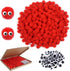 TOAOB 500pcs Pom Poms 1cm Craft Pom Poms Red Fuzzy Pompoms Balls Arts and Crafts Supplies with Googly Wiggle Eyes for DIY Crafts Projects Home Dec...