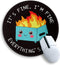 Dumpster on Fire Round Mouse Pad 8.6 x 8.6 Inch, Cute Funny Mousepad for Laptop Gaming, Stitched Edge Non-Slip Rubber Base, Home Office Decor Desk...