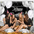 Happy Birthday Backdrop Banner - Black and Silver Photography Background - Large Party Sign Poster for Men and Women - Decoration Supplies...