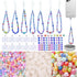 SHUANGART 531 Pcs Phone Chain Beaded Making kit, Cell Phone Charms Lanyard Wrist Strap Set with Matte Frosted Beads Burst Round Beads Glass Seed B...