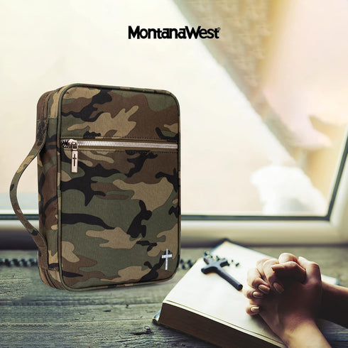 Montana West Bible Covers for Women Men with Leather Bookmark Carrying Book Case Church Bag Bible Protective with Zippered Pocket...
