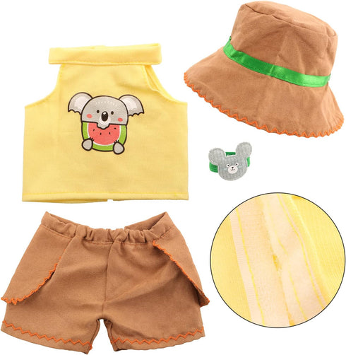 Miunana 13-16 Inch Baby Doll Clothes Jungle Exploration Suits 3pcs with Top and Trousers and Hat for 15 Inch Girl Doll Outfits for 3 Years Old Bab...