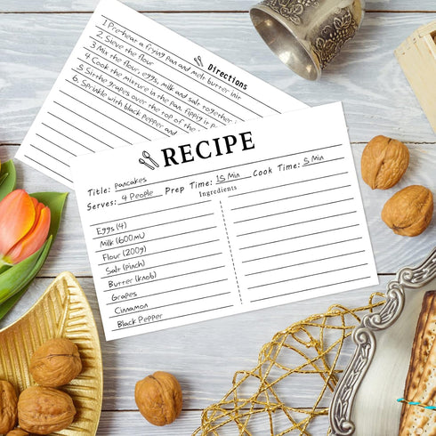 46 Count Recipe Cards, Recipe Cards 5x7 White, 5x7 Recipe Cards Double Sided, Blank Recipe Cards for Bridal Shower and Wedding...