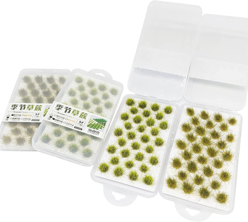 Cayway 128 PCS Static Grass Tuft Model Grass Tufts Terrain Model Kit Resin Static Scenery Model, Fake Moss Grass and Tweezers for Train Landscape ...