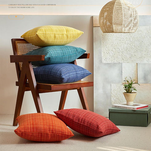 Pack of 2 Decorative Outdoor Waterproof Throw Pillow Covers Stripe Square Pillowcases Modern Cushion Cases for Patio Couch Bench 18 x 18 Inch red...