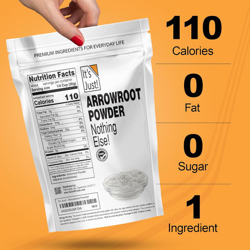 It's Just - Arrowroot Powder, 8oz, Natural Thickener, Gluten-Free, Dairy-Free, Non-GMO, Cornstarch Substitute...