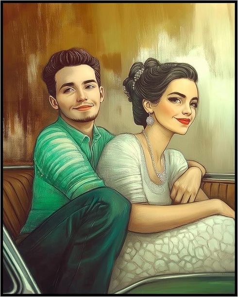 Posterizer 1 pcs-cute couple hugging-Valentine's day inspired art-Romantic Art-Holiday Poster Collection-Gift for Couples boyfriend girlfriend Hus...