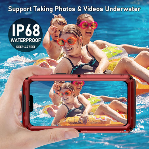 Beasyjoy for iPhone 13 Case Waterproof, Metal Phone Case with Built-in Screen Protector, Heavy Duty Full Body Protective Military Grade Shockproof...