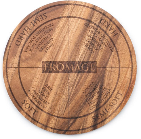 Ironwood Gourmet 28686 Round Dorset Cheese and Charcuterie Paddle...
