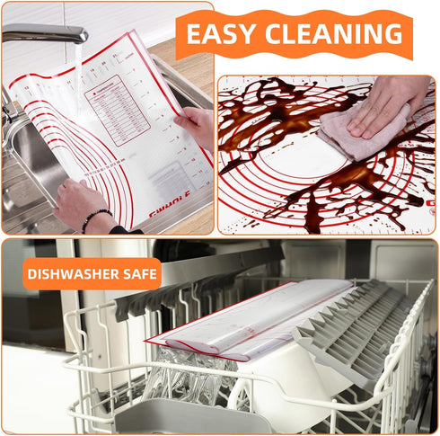 GWHOLE Silicone Baking Mat Large Baking Mat Set Food Safe Silicone Baking Sheets Reusable Nonstick Bakeware Mats for Cookies, Macarons, Bread and ...