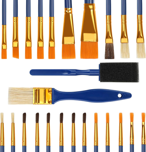 Acrylic Paint Brushes Set, Halobios 25 Pcs Artist Paintbrushes Acrylic Painting Brushes for Children Beginners, Artist Painting Kits for Acrylic O...