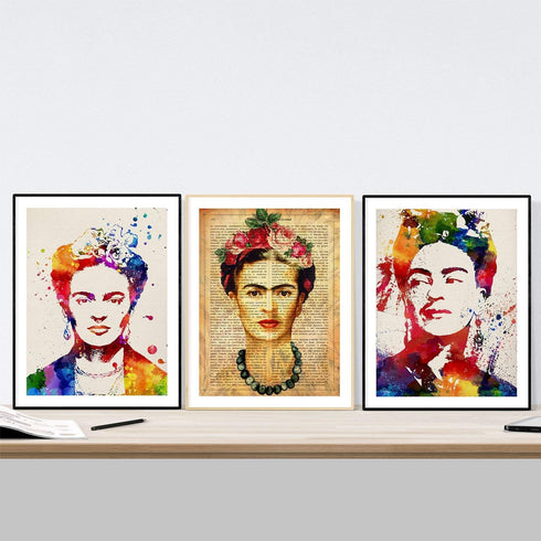 Pack of Sheet for framing Frida Creative. Posters watercolour style. Home Decor. Sheets for framing Paper 250 Grams...