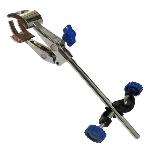Lab Clamp 4 Prong Finger Style Cork-Coated Head and A Black Laboratory Stand Clip...