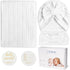 Muslin Blanket,Baby Swaddle Set Newborn - Receiving Headband Blankets and Bow Hat,Newborn Essentials, Soft Nursery Swaddling Blankets?Stretchy Bab...
