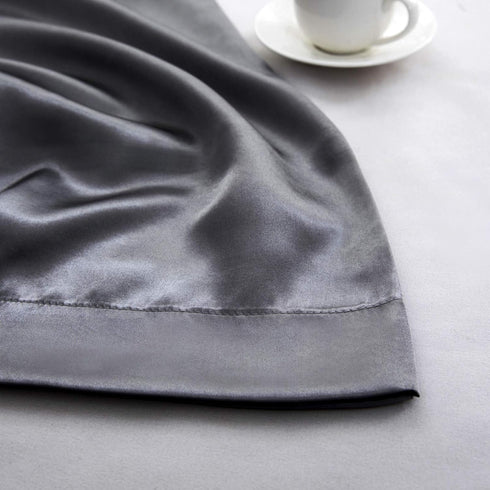 P Pothuiny 2-Piece Satin Pillowcases Queen Size Grey Silky Satin Pillow Cases for Hair and Skin, Wrinkle Fade Resistant, Pillow Cover with Envelop...