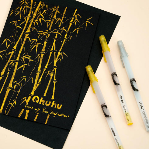 Ohuhu Gold Silver White Gel Pens: 12 Pack Extra Fine Point Pens Opaque Gel Ink Pens Smooth White Ink Pens for Highlight Black Paper Art Drawing Sk...