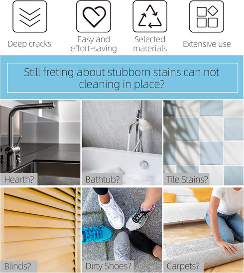 2-Pack Scrub Brush for Cleaning with Long Handle,Medium Firm Brush Bathroom Cleaning Supplies and Bathtub Cleaner and Shower Cleaning Brush,Multi-...