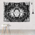 Ftuency Sun and Moon Tapestry, Black and White Tapestries Mystic Burning Sun with Star Wall Hanging decor for Bedroom (59" W x 51" L)...