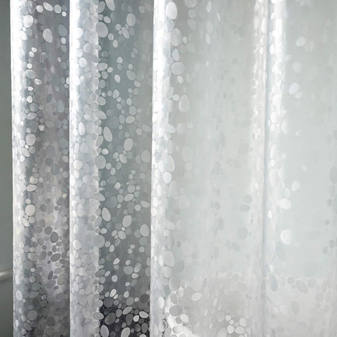 AooHome 36x72 Inch Stall Size Shower Curtain Liner, EVA Shower Curtain 3D Pebble Pattern with 3 Bottom Magnets, Heavy Duty, Water Repellent, Semi ...