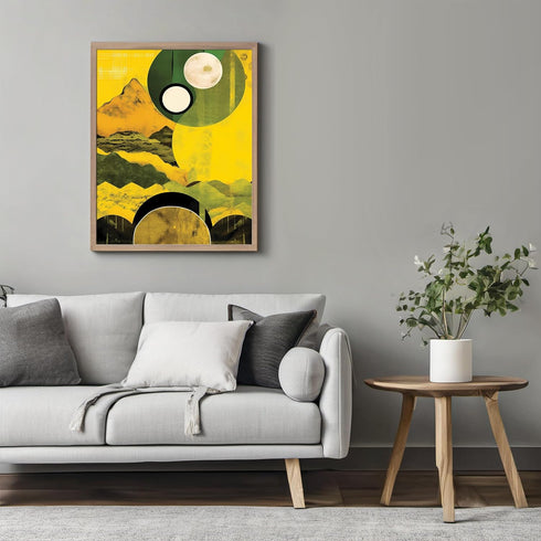 Posterizer 1 pcs-retro surreal happy bright landscape collage-Abstract & Modern Art-Floral & Botanical Art-Gift for Art Lovers- UNFRAMED Wall Art...