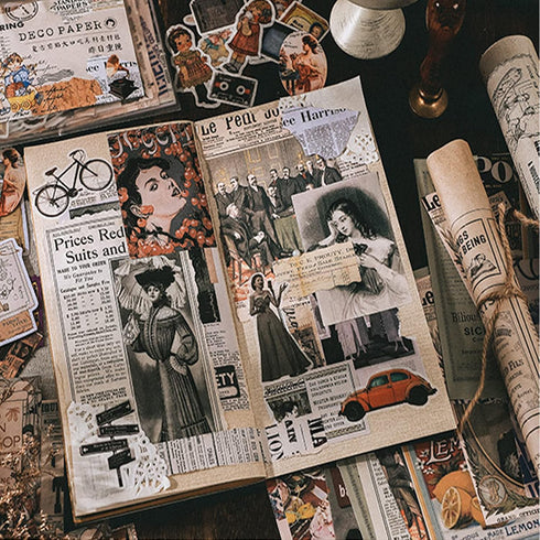 TIYPKE 200pcs Cute Stickers for Journaling - Vintage Scrapbook Paper Aesthetic People Washi Stickers for Bullet Supplies Kit Junk Journal Planners...