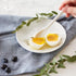 RSVP International Poached Egg Spoon, 4 Piece Set Multipurpose Use for Serving Jam, Honey or Soft Boiled Eggs, 5.5" Length, White Porcelain...